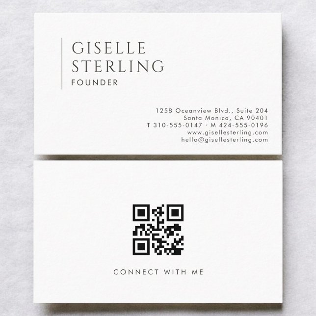 Founder Modern Professional QR Code Business Card (Creator Uploaded)