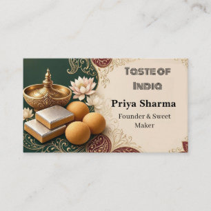 Founder & Sweet Maker Diwali Sweets Deepak Small Business Card