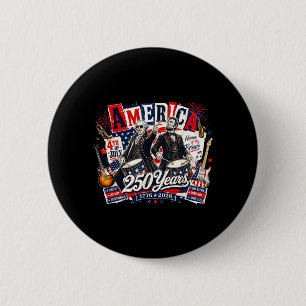 Founding Father Abe Lincoln Playing Guitar 250th 2 Inch Round Button