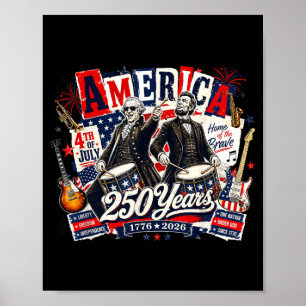 Founding Father Abe Lincoln Playing Guitar 250th Poster