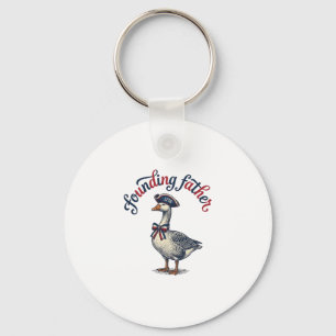 Founding Father Goose Vintage Patriotic Shirt Desi Keychain
