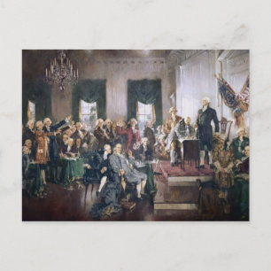 Founding Fathers Signing the US Constitution Postcard