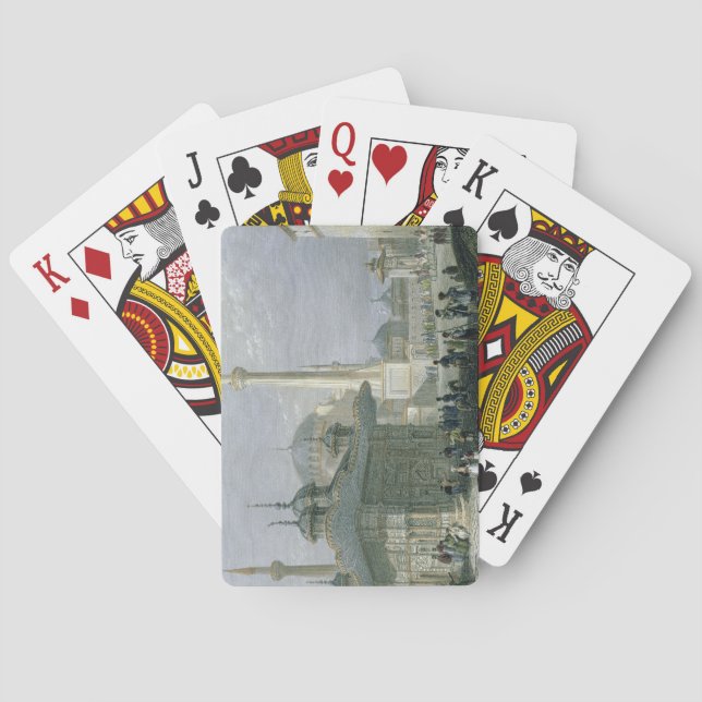 Fountain and Square of St. Sophia, Istanbul, engra Playing Cards (Back)