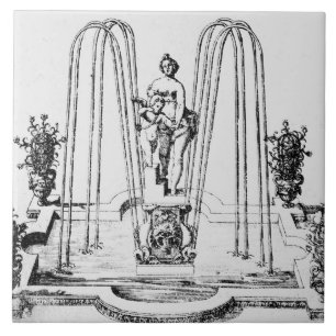Fountain design from 'The Gardens of Wilton', c.16 Tile