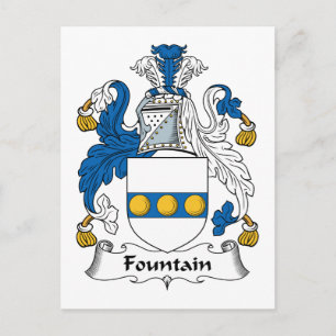 Fountain Family Crest Postcard