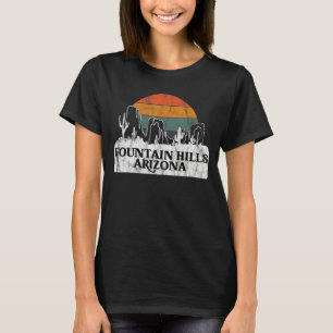 Fountain Hills AZ Arizona Vintage sunset cactus m T-Shirt