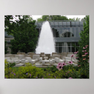 Fountain in front of Indianapolis Museum of Art Poster