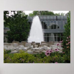 Fountain in front of Indianapolis Museum of Art Poster