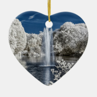 Fountain in Infrared Ceramic Ornament