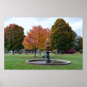 Fountain in Lyndonville, Vermont, Bandstand Park Poster