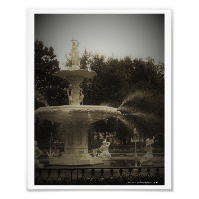 Fountain In Savannah by Linda Becker print (Front)