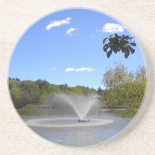 Fountain in the lake Coasters
