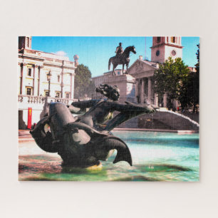 Fountain in Trafalgar Square London Jigsaw Puzzle