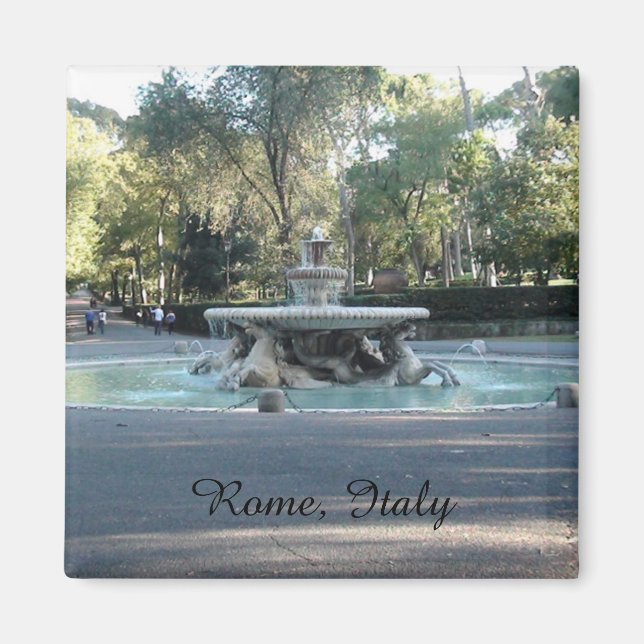 Fountain in Villa Borghese garden, Rome Magnet (Front)