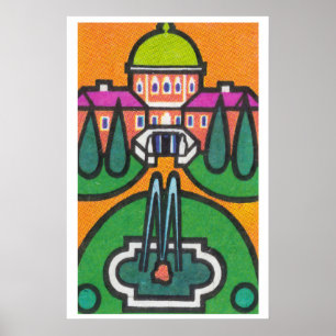 Fountain - Matchbox Print - Aesthetic Wall Art
