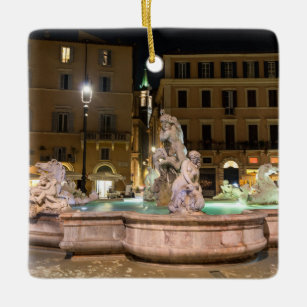 Fountain of Neptune in the Piazza Navona - Rome Ceramic Ornament