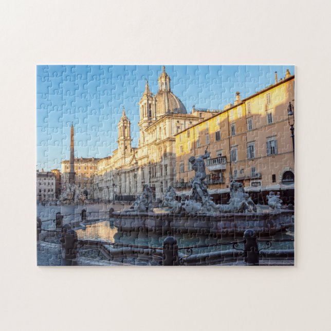 Fountain of Neptune in the Piazza Navona - Rome Jigsaw Puzzle (Horizontal)