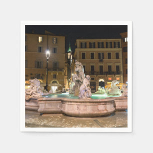 Fountain of Neptune in the Piazza Navona - Rome Napkin