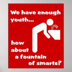 Fountain of Smarts Funny Poster Humour