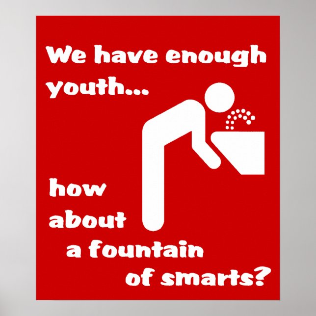 Fountain of Smarts Funny Poster Humour (Front)