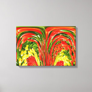 Fountain of tulips art canvas print
