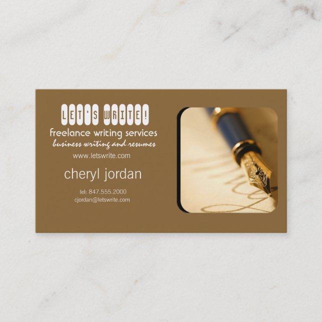fountain pen2 freelance writer business card (Front)