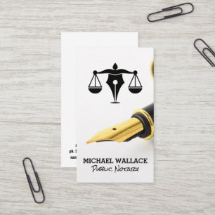 Fountain Pen Legal Law Logo Business Card