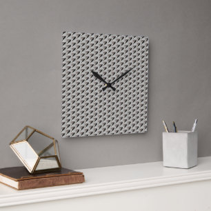 Fountain Pen Patterned Square Wall Clock