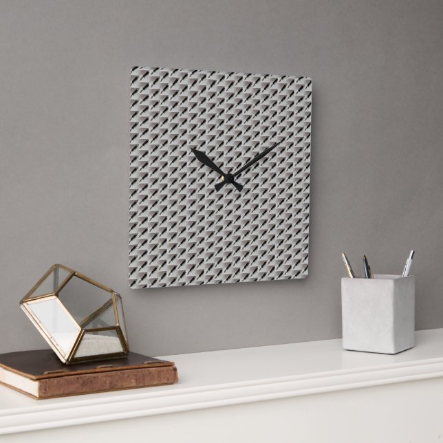 Fountain Pen Patterned Square Wall Clock (Office)