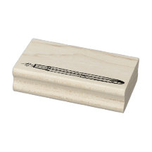 Fountain Pen Wooden Mounted Rubber Stamp