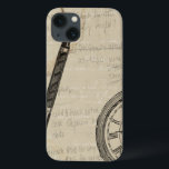 Fountain Pens and Watchface with Notes iPhone 13 Case<br><div class="desc">Looks like someone was taking a lot of notes! This contemporary painting of fountain pens and a watchface illustrate the loss of time to the various mundane,  but important,  activities in our lives. Get your copy today!</div>