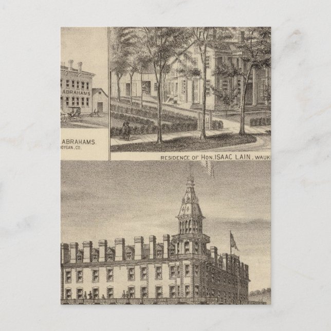 Fountain Spring House & Lain residence Postcard (Front)