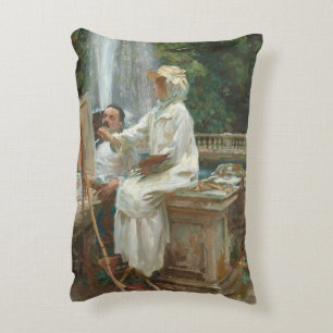 Fountain Villa Torlonia Frascati, Italy by Sargent Accent Pillow
