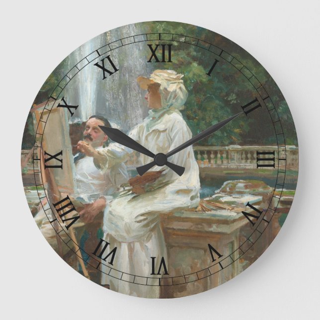 Fountain Villa Torlonia Frascati, Italy by Sargent Large Clock (Front)