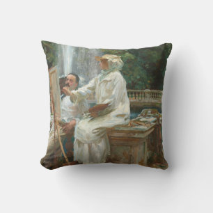 Fountain Villa Torlonia Frascati, Italy by Sargent Throw Pillow