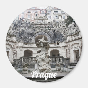 Fountain with Neptune statue in Prague Magnet