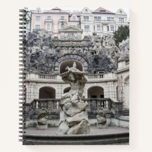Fountain with Neptune statue in Prague Notebook