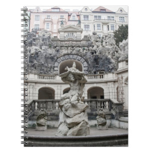 Fountain with Neptune statue in Prague Notebook