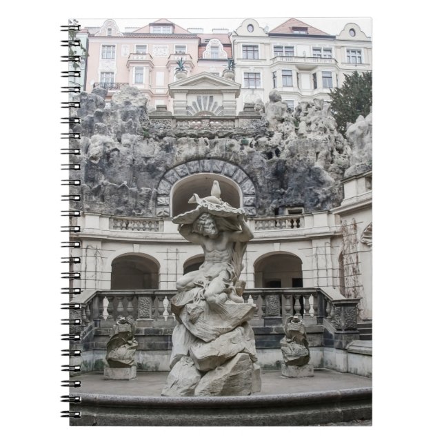 Fountain with Neptune statue in Prague Notebook (Front)