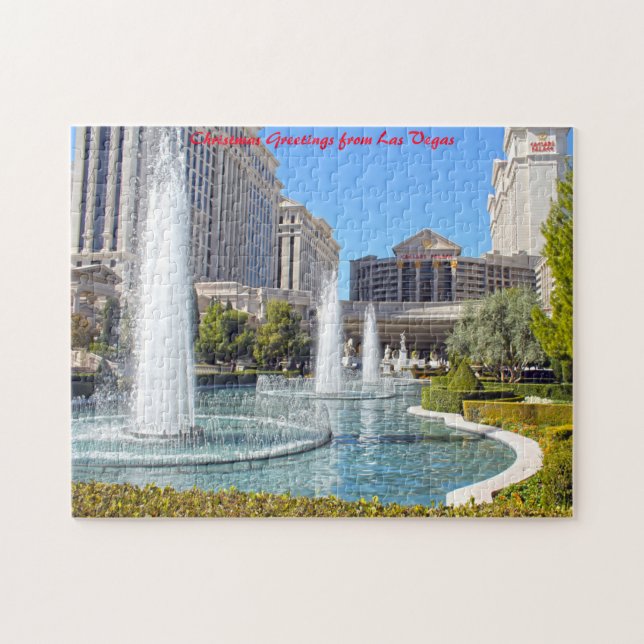 Fountains in Las Vegas Nevada.Christmas Greetings Jigsaw Puzzle (Horizontal)