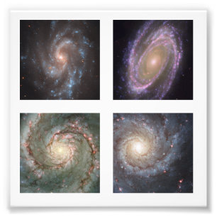 Four 2-inch Square Spiral Galaxies Photo Print