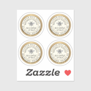 Four 7/8" Beeswax Lip Balm Labels Waterproof