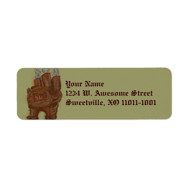 Four à vapeur, étiquette de adresse (Devant)