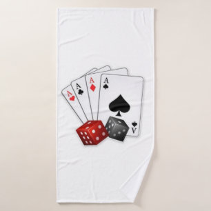 Four aces and dices  bath towel set