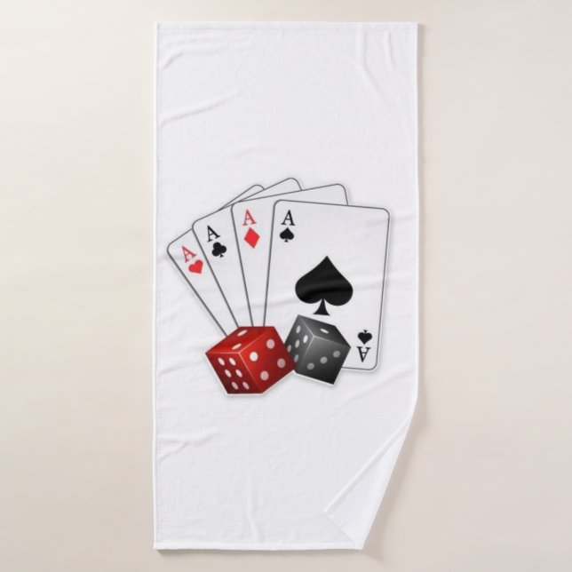 Four aces and dices  bath towel set (Bath Towel)