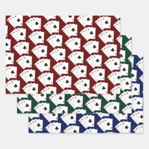 Four Aces Card Shark Collection Wrapping Paper Sheet