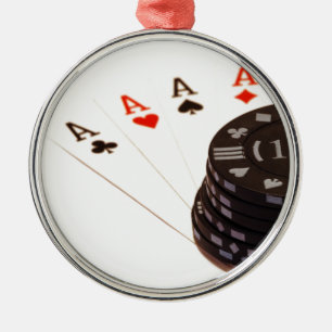 Four Aces Metal Ornament