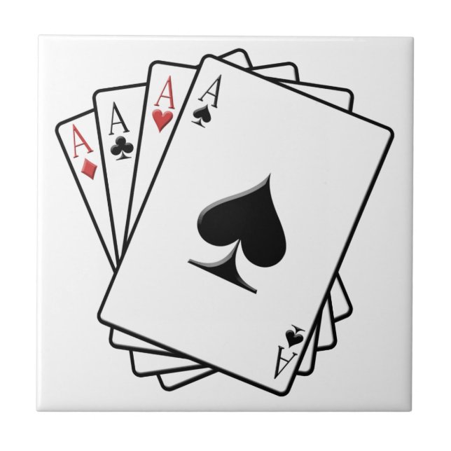 Four Aces Playing Cards Design Tile (Front)