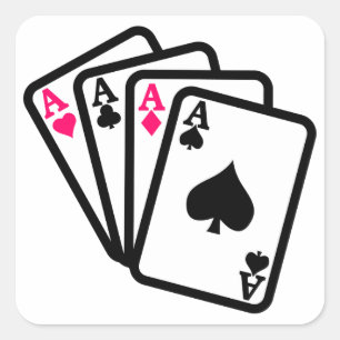 Four Aces Square Sticker