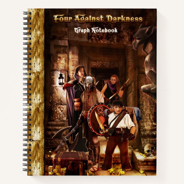 Four Against Darkness spiral graph notebok Notebook (Front)